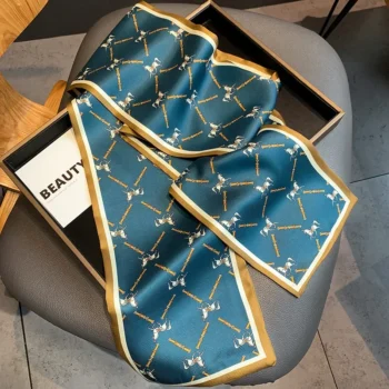 وشاح حرير نحيف للنساء ، أشرطة شعر أنيقة ، أربطة رأس ، حقيبة نسائية ملفوفة بمنديل المعصم ، ربطات عنق ربطة عنق