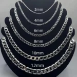 Men's 925 Sterling Silver Necklace 2/4/6/8/10/12MM 40-75cm Face Chain Necklace Lobster Clasp Men Women Engagement Jewelry Gifts