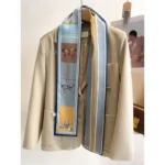 وشاح حريري بشريط نحيف مطبوع عليه زهور بتصميم الحصان الفاخر الجديد حقيبة رباط شعر من الساتان الناعم للسيدات وربطة عنق وربطة عنق للنساء