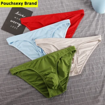 3 Pcs Pouchsexy Underwear Cotton Briefs para hombre Mens Bodysuit Male Comfortable Solid Underpants Breathable for man for boys