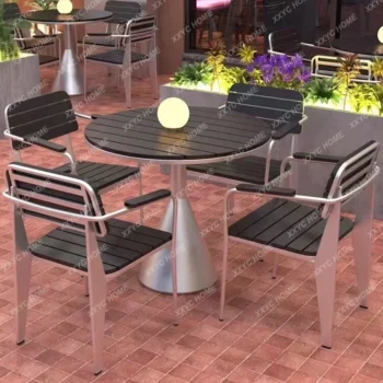 Outdoor Occasional Table and Chair Combination Music Bar Rest Area Small round Table Restaurant Outdoor Dining Table