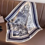 وشاح حريري مربع فاخر للنساء ، أربطة شعر حجاب ، منديل عنق ، شال ساتان نسائي ، ربطة رأس بشريط ، أربطة موضة ، باندانا ،