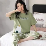 kf-S52f71cf400ad4b52803b95f659a54c6eo-Summer-New-Ladies-Pajamas-Homewear-Set-of-Short-Sleeved-Pajamas-Women-s-Summer-Simple-Korean-Cartoon