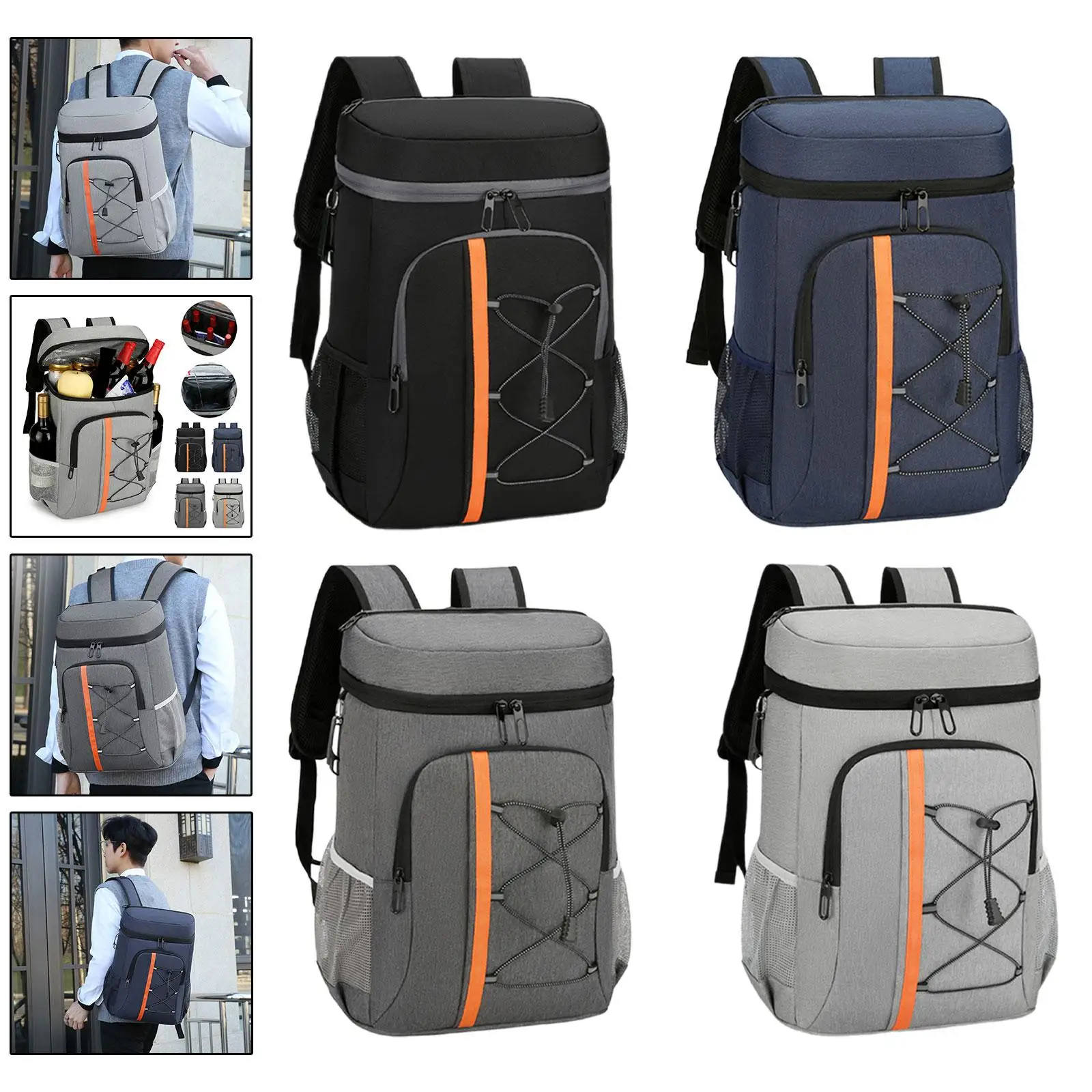 Cooler Bag Insulated Cooler Backpack Portable Adult Breathable Zipper Beach