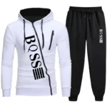 2024 Men's Tracksuit Casual Jogging Suit Outdoor Set Zipper Hoodies + Black Sweatpant 2pcs Spring Fashion New Streetwear S-4XL