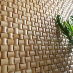 ألواح جدارية تمتص الصوت وتنشرها ، خشب مطاطي صلب مزخرف بالفسيفساء ، مربع ثلاثي الأبعاد منحني