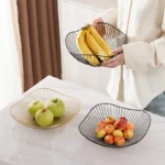Iron Nordic Style Simple Fruit Basin Multi-Size Indoor Egg And Bread Storage Basket Kitchen Accessories Candy Box Snack Basket