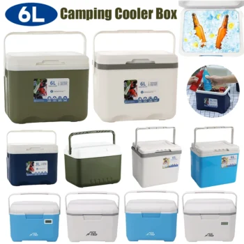 6L Camping Cooler Box Heat Preservation Car Refrigerator Fishing Cooler Juice Beer Ice Bucket Outdoor Camping Fridge Cooling Box