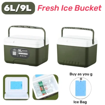 6/9L Household Cooler Box Large Capacity Food Storage Box Heat Preservation Fresh-Keeping Incubator for Outdoor Camping Fishing