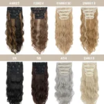 kf-S46dec5afb69e4c3dbda49f9c755ca974M-Snoilite-Synthetic-Blonde-Highlights-24-Inches-Wave-Clip-In-Full-Head-4-Pieces-Heat-Resistance-Real