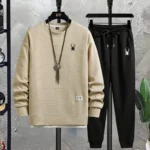 kf-S5d0a13c3a80f437b8c608b34c51aacb3t-2024-Men-s-Tracksuit-2-Piece-Waffle-Hoodie-Sweatsuits-Sets-Athletic-Jogging-Suits-with-Pocket-Spring