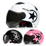 خوذة دراجة نارية كلاسيكية خفيفة للرجال والنساء ، خوذة أمان مضادة للأضواء ، وجه مفتوح ، محرك كهربائي ، سيارة ، سكوتر ، دراجة ، نصف