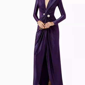 Yeezzi-فستان نسائي بفتحة رقبة V عميقة مطوي ، خصر مربوط للإناث ، أكمام طويلة ، فساتين سهرة أنيقة ، مأدبة حفلة موسيقية ، حفلة ، ربيع ، جديد ، ماكسي