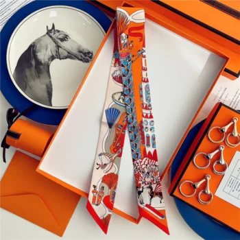 وشاح حريري عالي الجودة للنساء ، عصابة رأس ، فولار ، شريط ، منديل رقبة ، نحيف ، إكسسوارات شعر ، سلع ماركة فاخرة ،