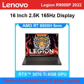 Best Professional Gaming Laptop PC Lenovo Legion R9000P 2022 AMD R7-6800H 32GB 1TB RTX™ 3070Ti 8G Graphics 16 Inch 2.5K 165Hz