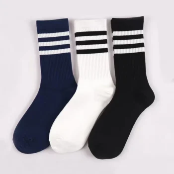 Men's and women's classic socks striped Japanese department college style sports students black and white stockings 1 pair