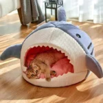 kf-S9399ff218d8d446197e70e64878c25e6P-Big-Mouth-Shark-Pet-Semi-Enclosed-Cat-and-Dog-Bed-with-Cushion-Beds-and-Furniture-Deep