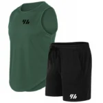 Summer Sleeveless Men Vest Sports Set Leisure Breathable Pants Fitness Competition Training Basketball Suit Training T-Shirt