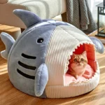 kf-S9399ff218d8d446197e70e64878c25e6P-Big-Mouth-Shark-Pet-Semi-Enclosed-Cat-and-Dog-Bed-with-Cushion-Beds-and-Furniture-Deep