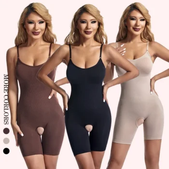 Seamless Bodysuit Compression Open Crotch Shapewear Women Push Up belly tightening Corset Slimming Butt Lifter Full Body Shaper