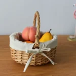 Willow Woven Flower Basket Hand Woven Fashion Fruit Vegetable Basket Photography Props Home Decoroation