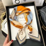 فاخر الحرير شال ساحة وشاح للنساء ، الحرير موضة يلتف ، منديل ، الإناث العصابات الشعر ، الشريط عقال ، باندانا ، 70x70 سنتيمتر ، 2023