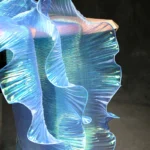 kf-S9dd1b340afae428d946df29ec12617f5i-1-Yard-Blue-Lace-Fabric-Pleated-Mermaid-Effect-Laser-Neon-Luster-For-Women-Dress-15CM-Wide