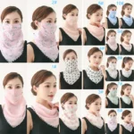 وشاح حريري مضاد للأتربة للنساء ، قناع الحماية من الشمس ، منديل ركوب في الهواء الطلق ، ركوب الدراجات والجري ، شبيحات الأذن ، 1 *