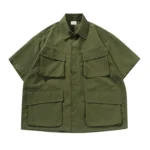 Shirt For Mens Fashion Men'S Vintage Cargo Shirt With Pocket Short Sleeves Hotsale Male Shirts Thin Comfy Blouse Tops