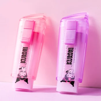 1 قطعة سانريو Kuromi دفع سحب ممحاة الكتابة اللوحة تصحيح اللوازم المدرسية طالب القرطاسية المطاط الابتدائية