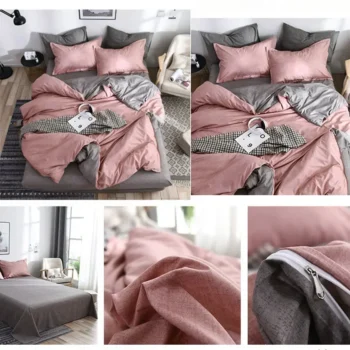 Cute Pink Peach Printed Girls Boys Kids Bed Cover Set Duvet Cover Adult Child Bed Sheets Pillowcases Comforter Bedding Set Soft