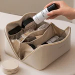 Large women's leather travel cosmetic bag cosmetic organizer large-capacity cosmetic bag women's cosmetic box storage bag