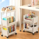 Bookshelf Storage Trolley Mobile Kitchen Organizer Cart With Wheels Multi-Layer Bathroom Shelves Household Snacks Storage Rack
