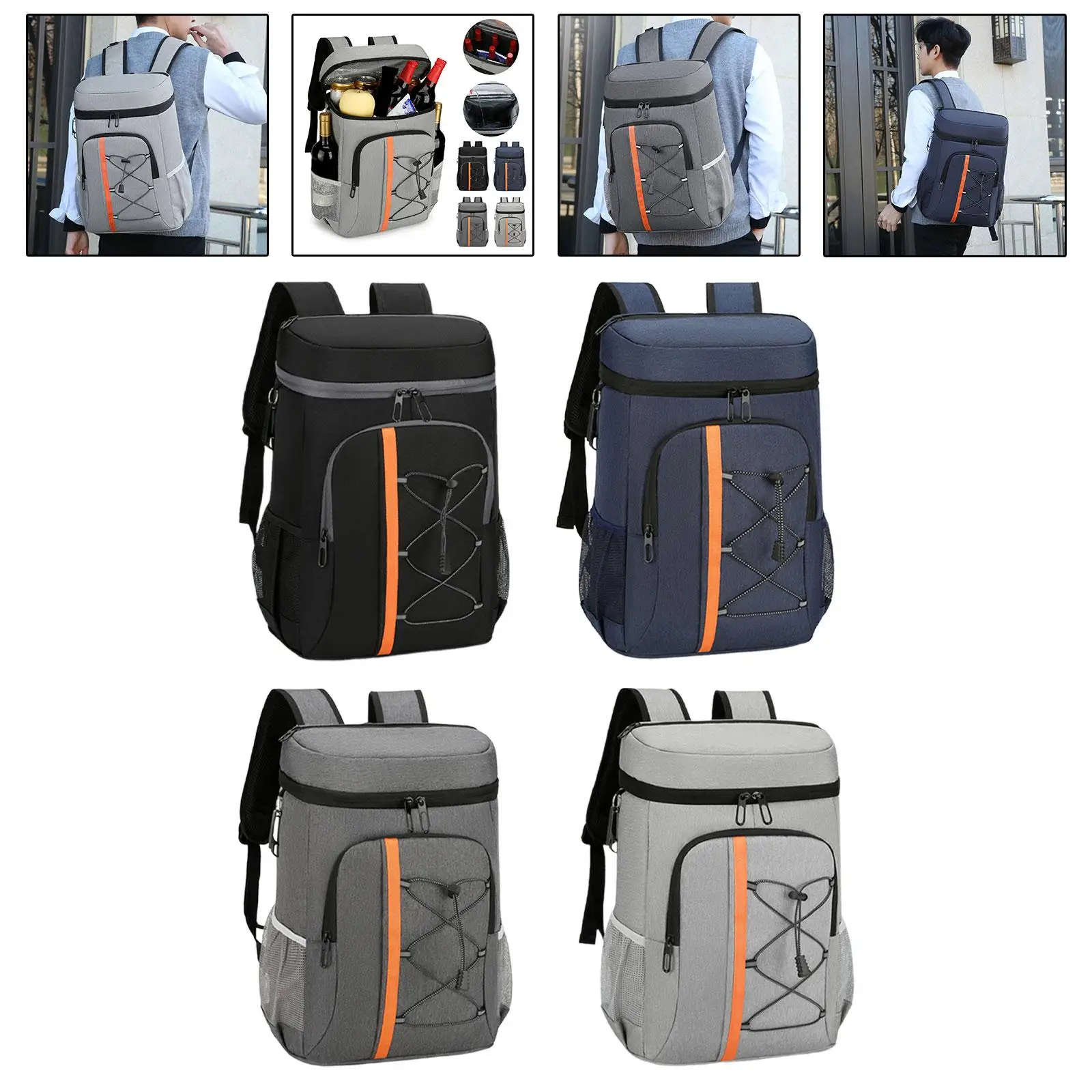 Cooler Bag Insulated Cooler Backpack Portable Adult Breathable Zipper Beach