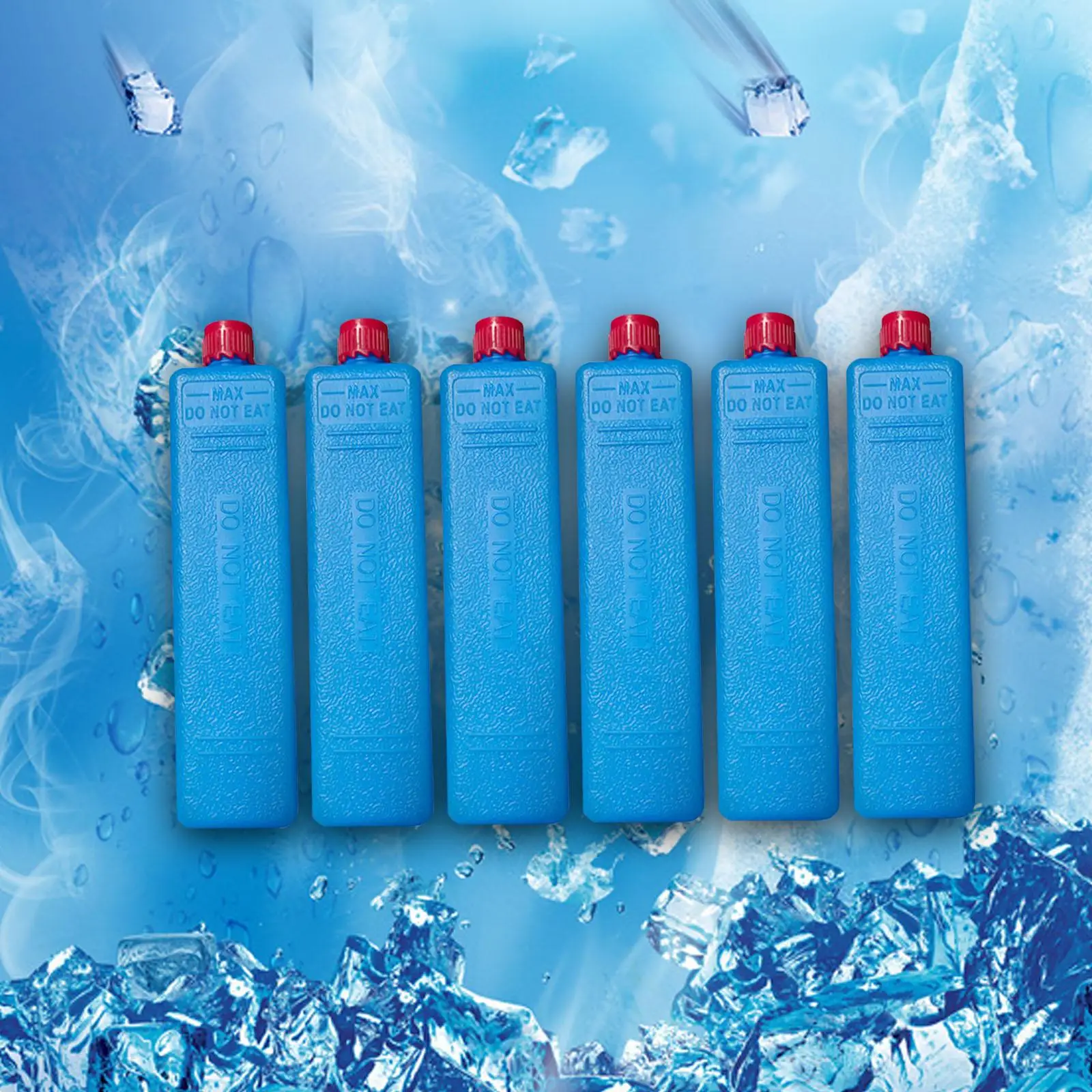 6x Ice Crystal Boxes Compact Ice Cooler Blocks for Travel Outdoor Family