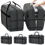 1pc Large Capacity and Super Load-bearing Black Composite Material Storage Bag, Dustproof and Moisture-proof with Zipper