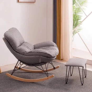 كراسي هزازة جلدية لغرفة المعيشة ، كرسي لغرفة النوم ، صالة وشرفة ، أثاث فاخر لغرفة النوم ، سم 50 كجم