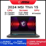 2024 MSI Thin 15 Gaming Laptop 15.6 Inch 2.5K QHD 165Hz IPS Screen Notebook i5-13420H 16GB 512GB SSD RTX4050 Netbook Computer PC