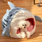 kf-S9399ff218d8d446197e70e64878c25e6P-Big-Mouth-Shark-Pet-Semi-Enclosed-Cat-and-Dog-Bed-with-Cushion-Beds-and-Furniture-Deep