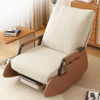 Living Room Light Luxury Rocking Chair Reclining Balcony Home Lounge Chair Foldable Lunch Break Sofa with Armrests Rocking Chair