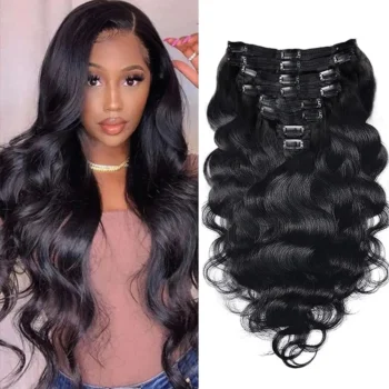 Clip in Hair Extensions Real Human Hair Clip ins 100% Brazilian Virgin Human Hair Body Wave Clip in Human Hair Extensions 8Pcs