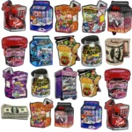 Holographic Special Shape Mylar Bag 3.5g Die Cut Cartoon Ziplock Package Rainbow Color Aluminum Foil Laser Zipper Pouch