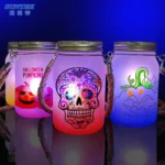 Popular Product Frosted Fairy Blanks Sublimation Gradient Glass Outdoor Waterproof Mason Jar Led Light