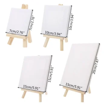 7*12cm Mini Canvas And Natural Wood Easel Set For Art Painting Drawing Craft Wedding Supply U1JA