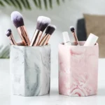 Ceramic Pen Holder Cosmetic Make-up Brush Organizer Storage Box Stationery Organizer Jar Pen Holder Desktop Organizer Pen Box
