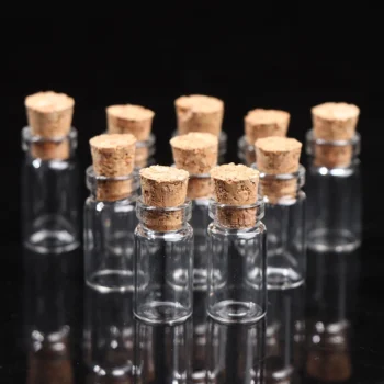 10pcs Mini Small glass tubes with Clear Cork Stopper Tiny Vials Jars Containers Message Wedding Jewelry Chemistry lab supplies