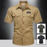 kf-H233e0e96c15742b8834243fd3e0838d3e-New-Men-s-Casual-Shirts-Short-Sleeve-Pure-Cotton-Shirt-Male-Solid-Oversized-Military-Cargo-Shirts