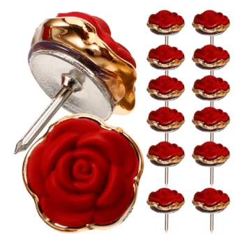 30 Pcs Rose Flower Decorative Needle Maps Supplies Bulletin Board Replaceable Push Pin Resin Office Desk Accessories Daily Use