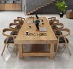 Solid Wood Conference Table Long Table Office Negotiation Table and Chair Combination Library Workbench