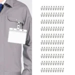 100Pcs Metal ID Clips Clear ID Clips Metal Factory Label Clip Identification Card Holder Metal Badge Clip for Work Badges